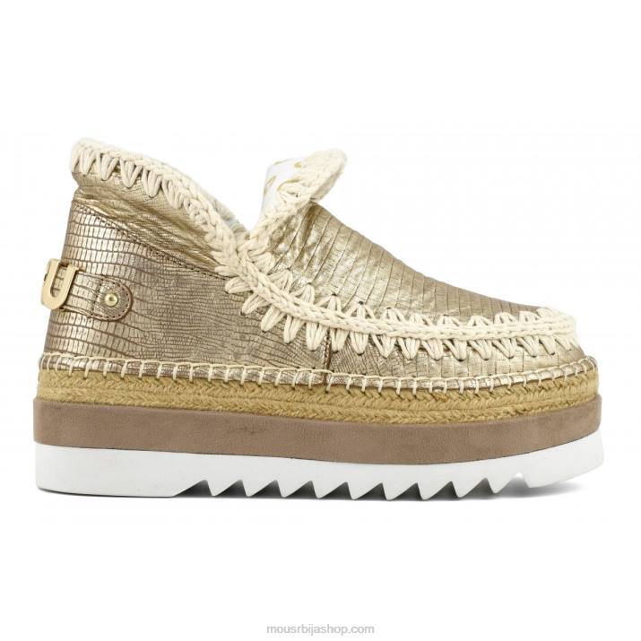 металик гуштер злато 062L214 специјална кожа од ескимске јуте Mou Жене