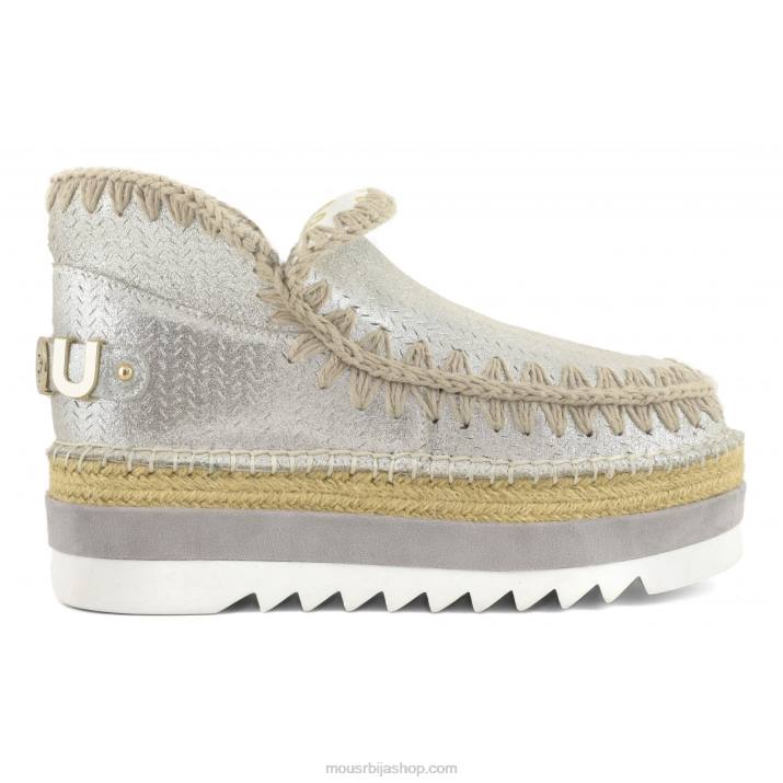 микроглиттер слон сива 062L216 перфорирани микроглиттер од ескимске јуте Mou Жене