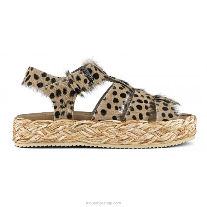 дуга коса гепард 062L125 сандала од рафије Mou Жене