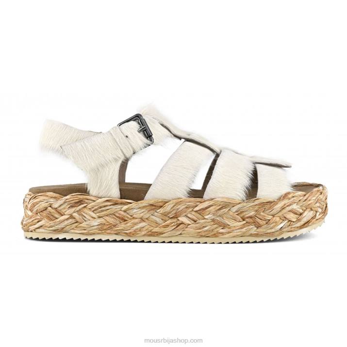 дуга коса понија креда 062L127 сандала од рафије Mou Жене