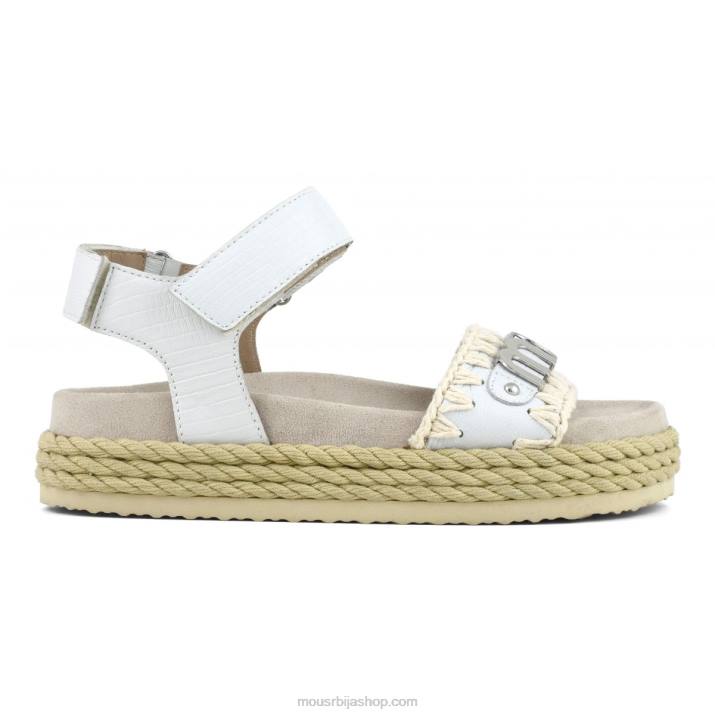 гуштер бели 062L136 каиш за био сандале Mou Жене