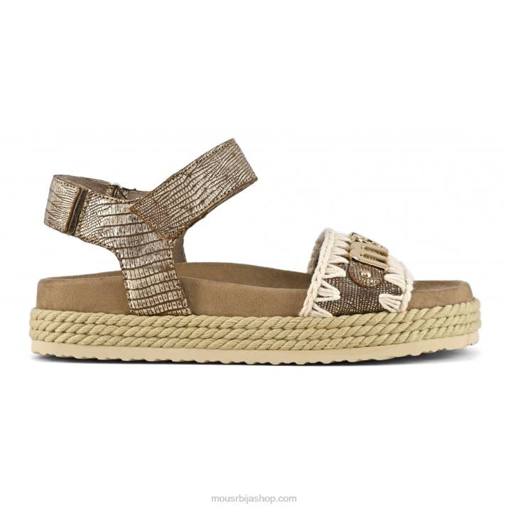 металик гуштер злато 062L137 каиш за био сандале Mou Жене