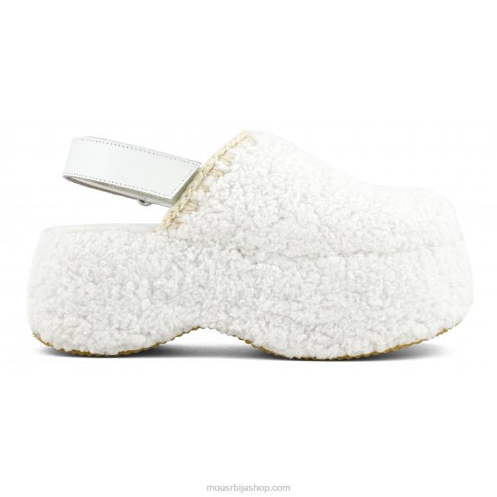 бео 062L144 здепаста платформа с ременом на леђима шерпа крзна Mou Жене