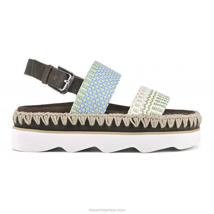 вишебојна рафија/антилоп 062L164 висока ева био сандале Mou Жене