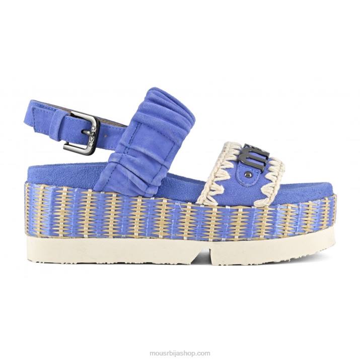 азул 062L189 јапански горњи део од антилоп и рафије са две траке Mou Жене