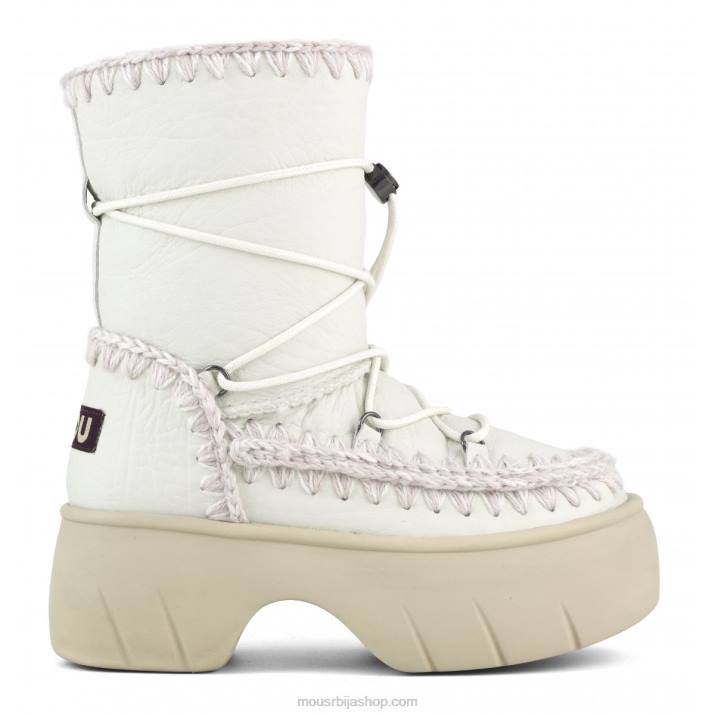 нубук прави бели 062L352 ескимски чизме за снег твист схорт Mou Жене