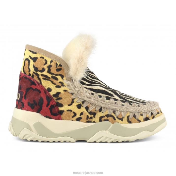 зебра црно бела 062L687 ескимски тренер мешане пониске коже Mou Жене