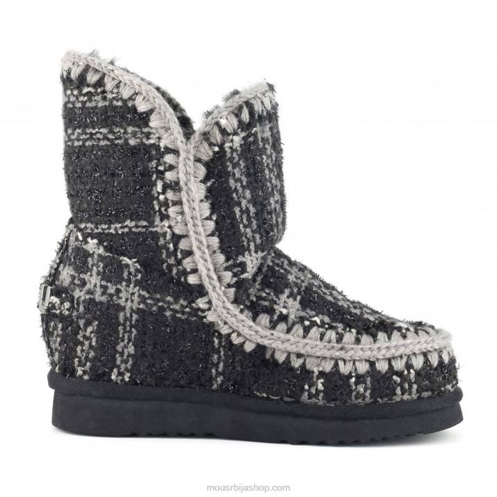 тартан лурекс црно-бели 062L557 унутрашњи клин кратки тартан Mou Жене