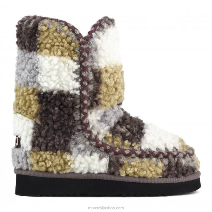 тедди цхецкс маррон 062L322 ескимо 24 тартан тедди флис Mou Жене