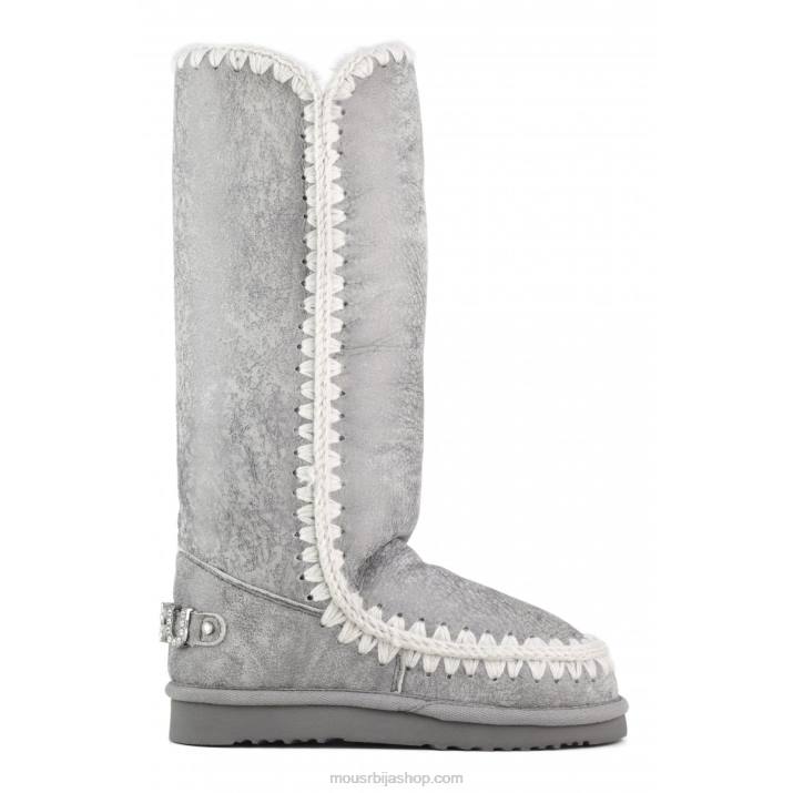 свиленкасто сребро 062L412 ескимо 40 рхинестонес лого Mou Жене