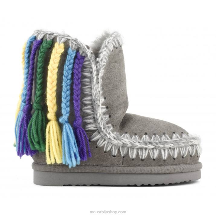 нова сива 062L837 плетенице од ескимске вуне Mou деца